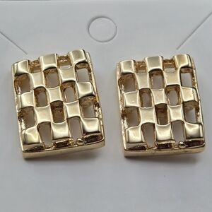 Elegant Gold-Tone Woven Earrings